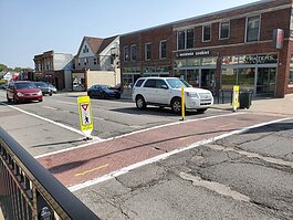 Traffic calming measures on West Cross Street in Ypsilanti.