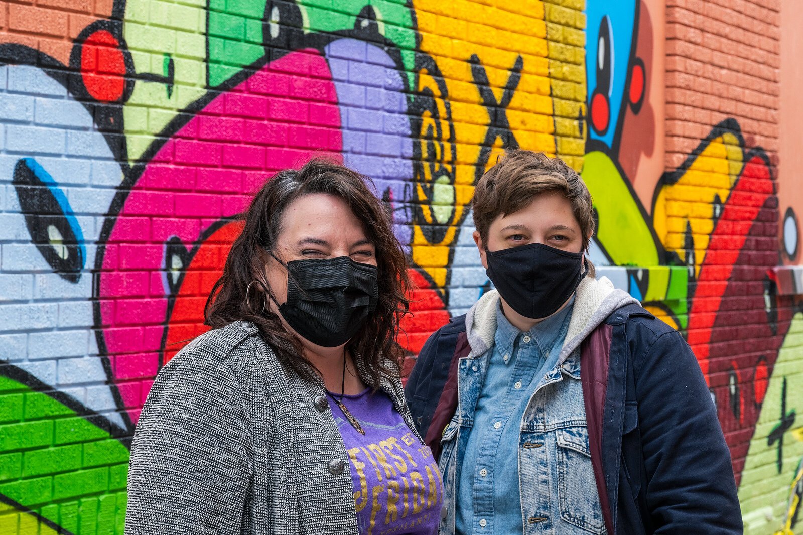 First Fridays program coordinator Mary Dettling and First Fridays co-founder Elize Jekabson.