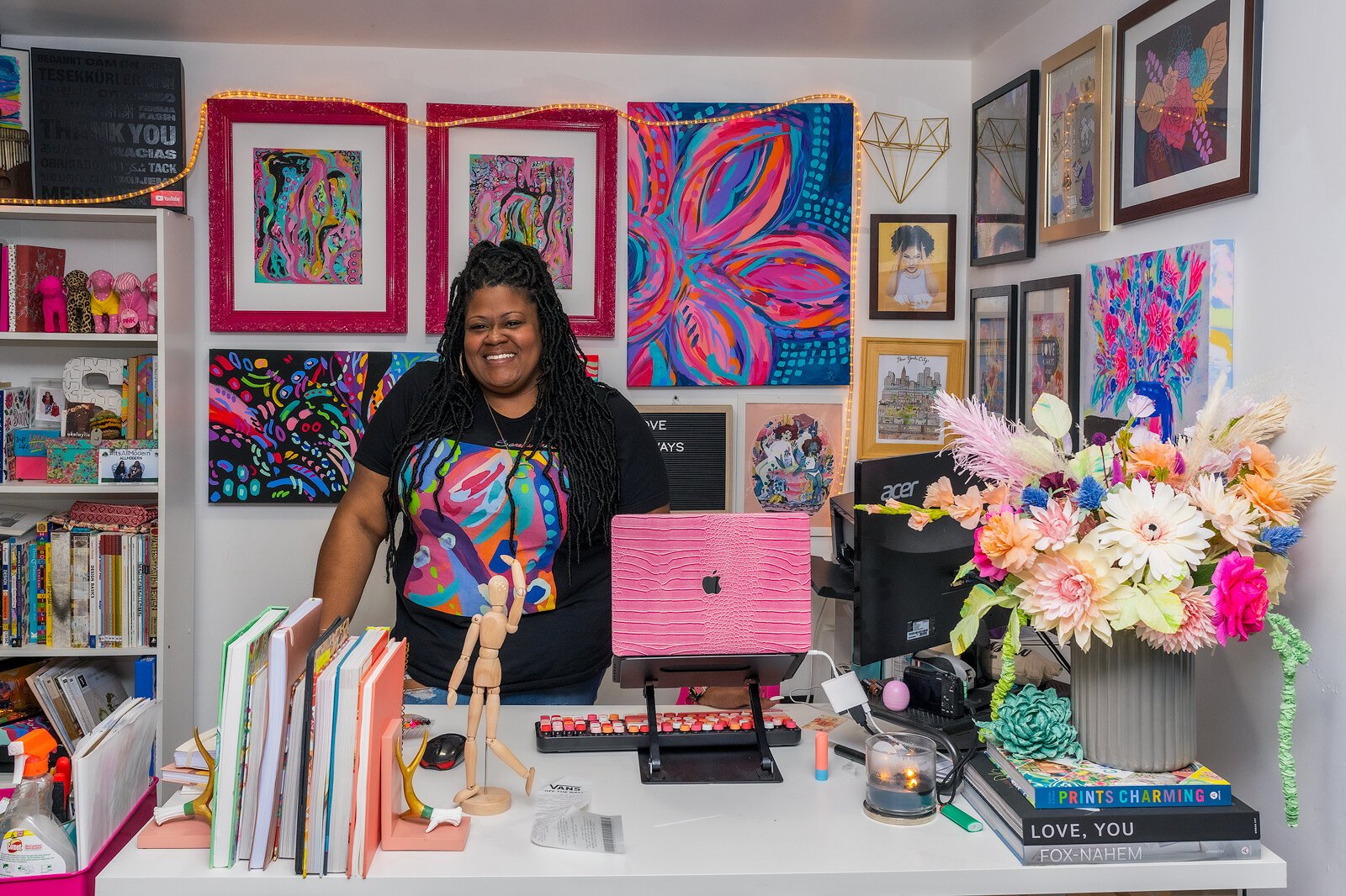 Sareka Smith at her home studio.