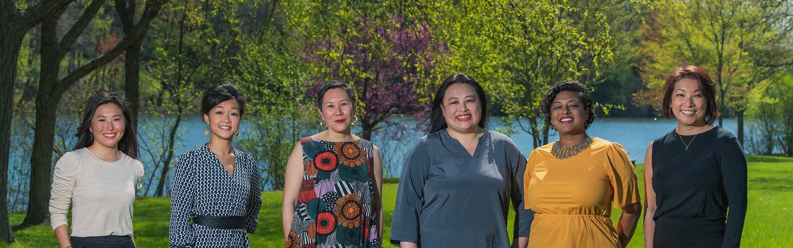 Trista Van Tine, Nhu Do, Linette Lao, Linh Song, Praveena Ramaswami, and Yen Azzaro meet at Gallup Park.