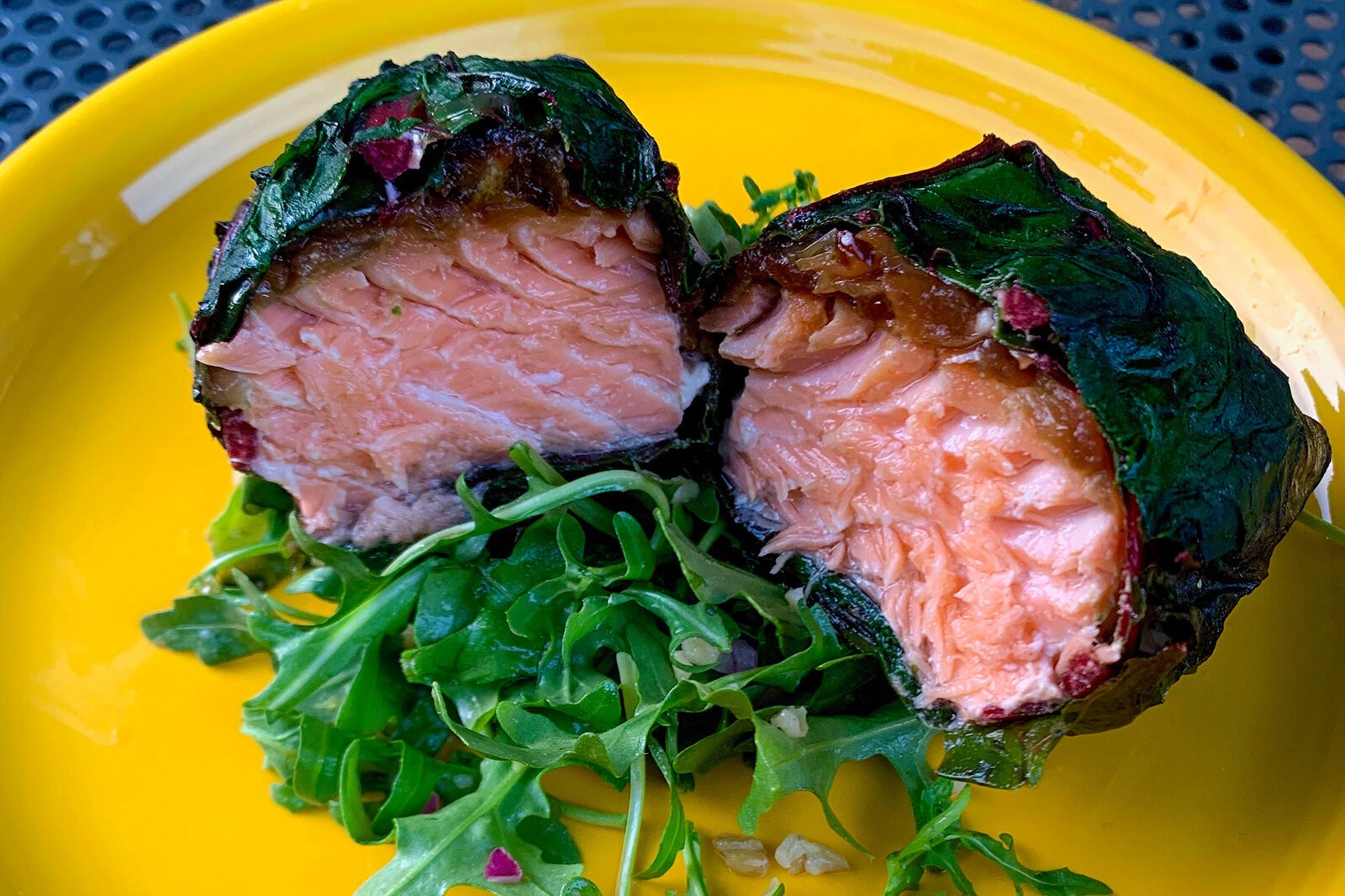 Chard Wrapped Salmon from Shuk.