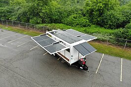 A Sesame Solar nanogrid mounted on a trailer.
