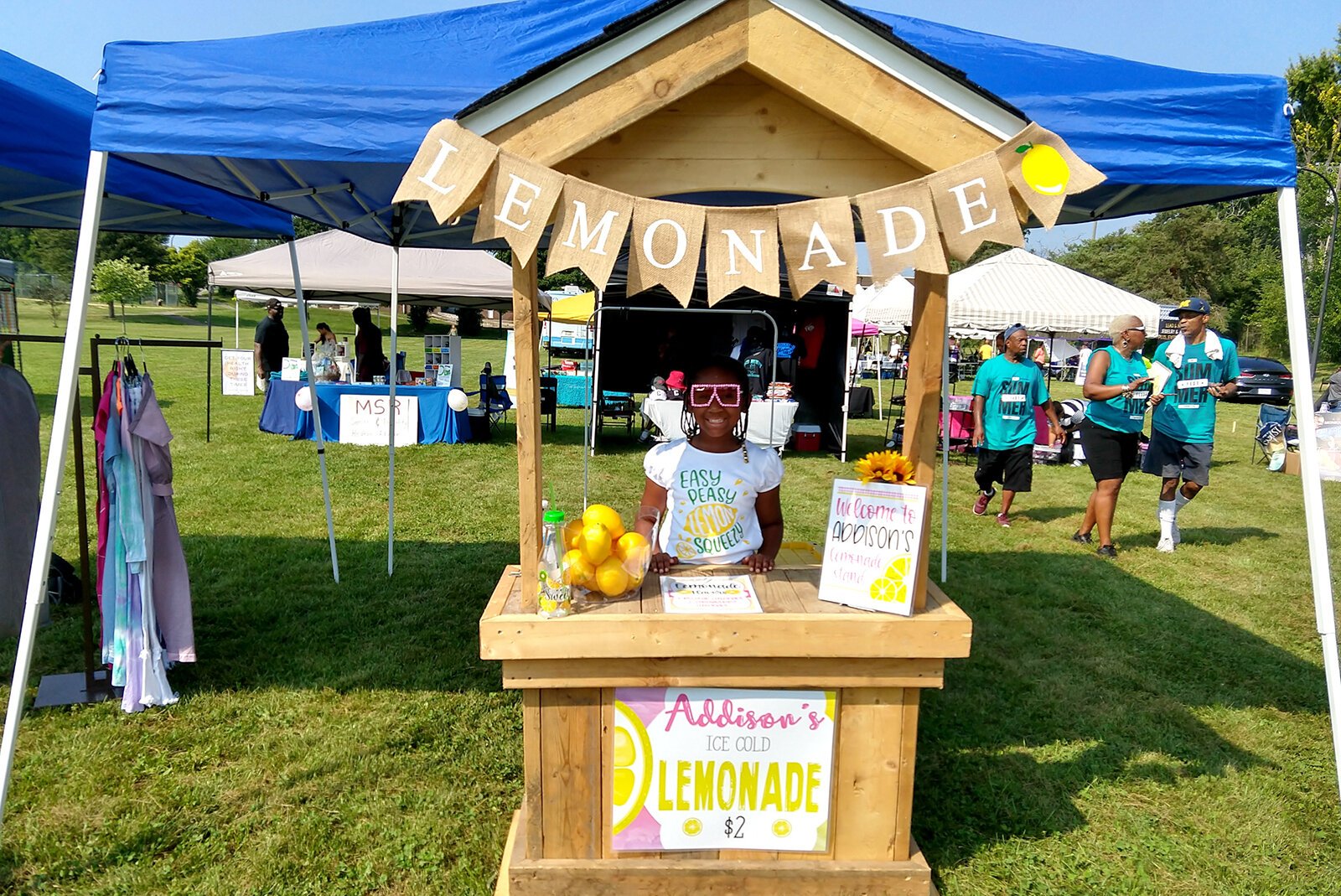 Addison Robinson, age 7, sold lemonade at Parkridge SummerFest to raise money for her college fund.