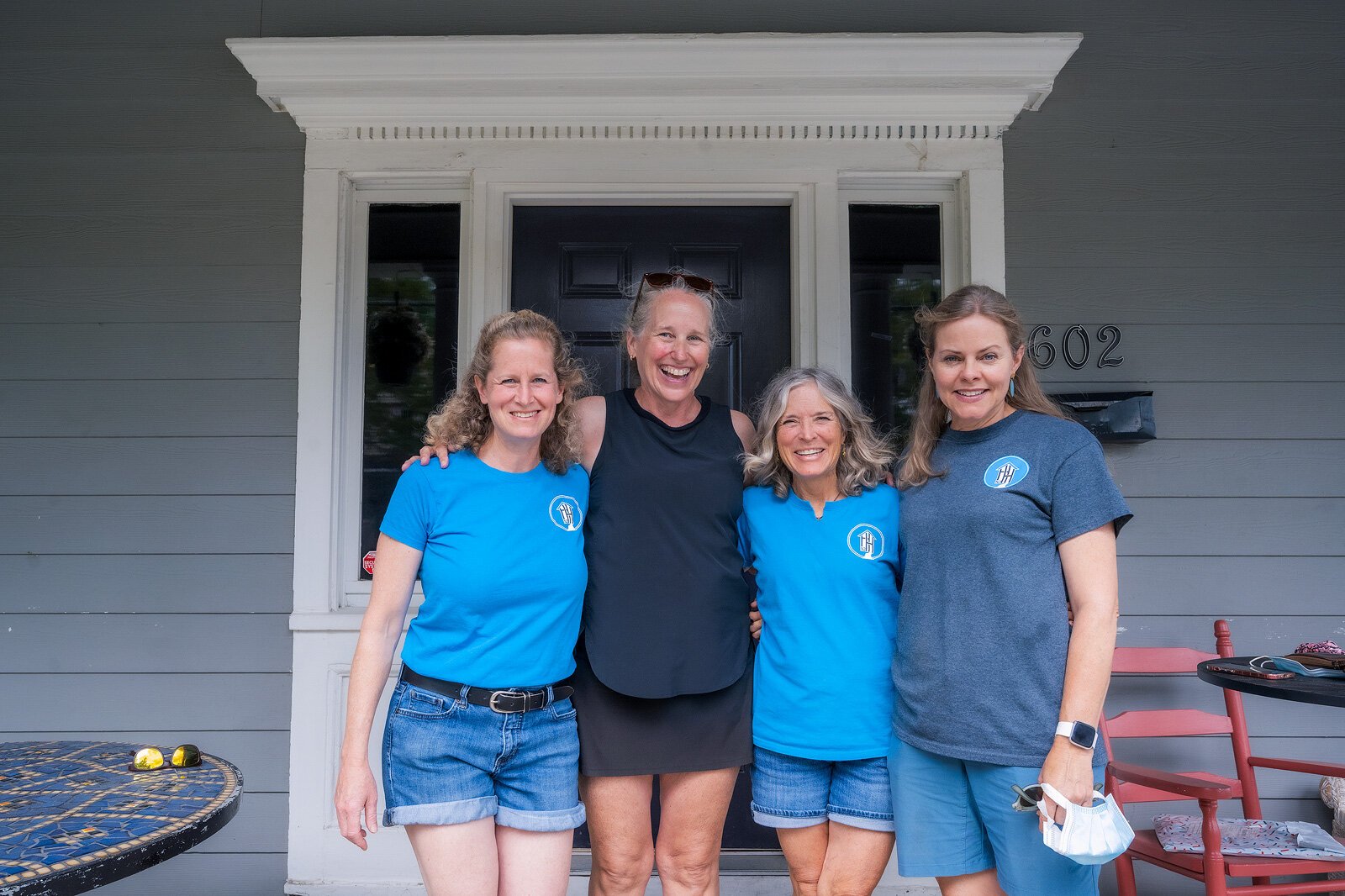 Laura Roth, Liz Gadway, Ginger Raymond, and Ruth Ann Logue of HouseN2Home at Our House's new MOSAIC residence.