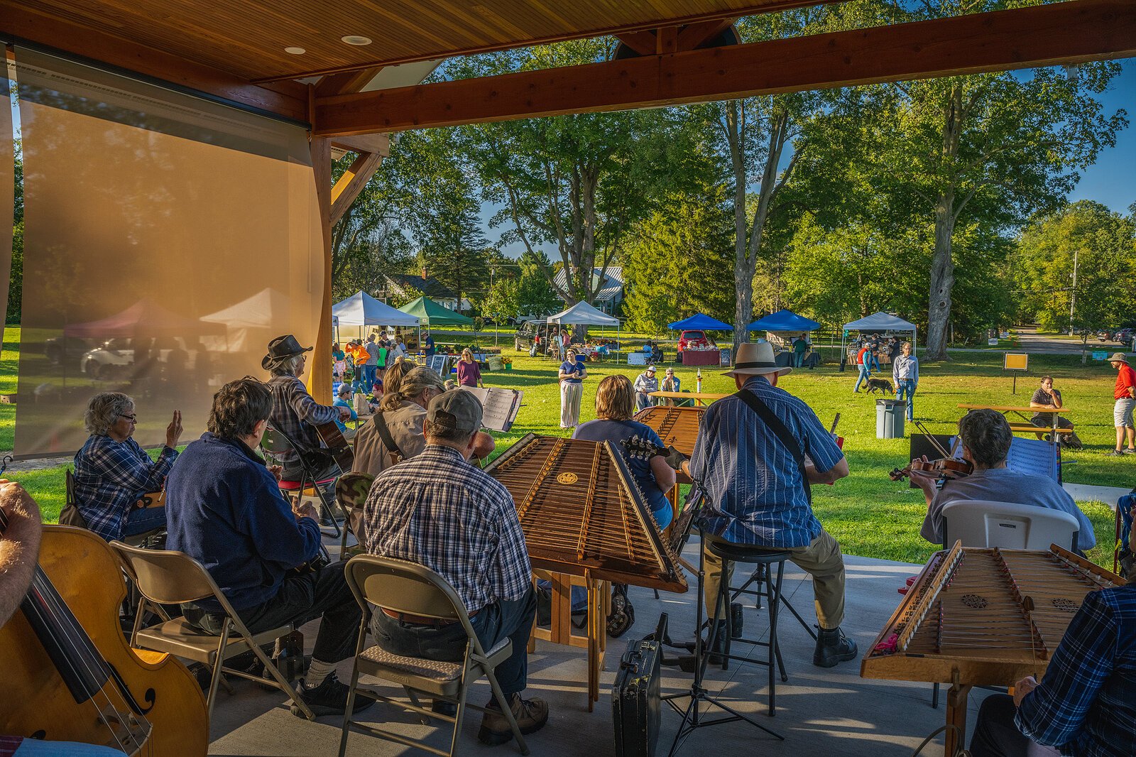 The Vintage String Band plays at the Dixboro Farmers' Market.