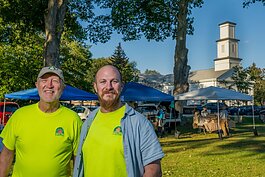 Tom Freeman and Jason Gold at the Dixboro Farmers' Market.