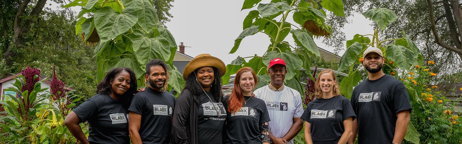 Lolita Nunn, Julius Buzzard, Keesa Johnson, Larrea Young, TC Collins, Jae Gerhart, and Josh McAllister at Growing Hope.