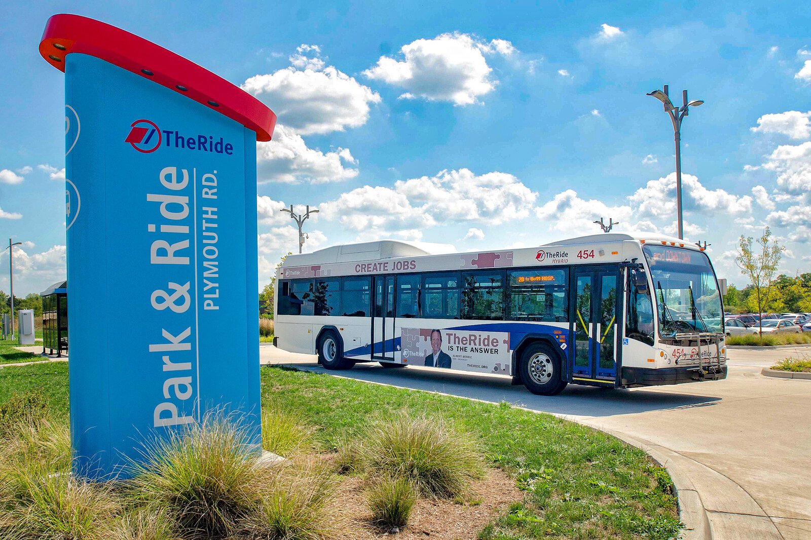 The Ride's Park and Ride lot on Plymouth Road.