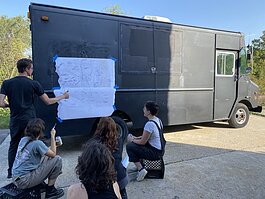 TruckTruck organizers with the food truck they will transform into a mobile design lab.