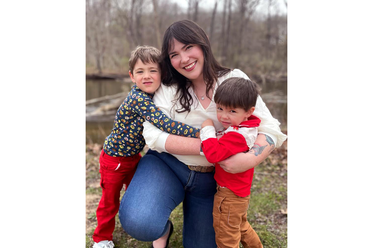 Event organizer Cat Hadley with her children.