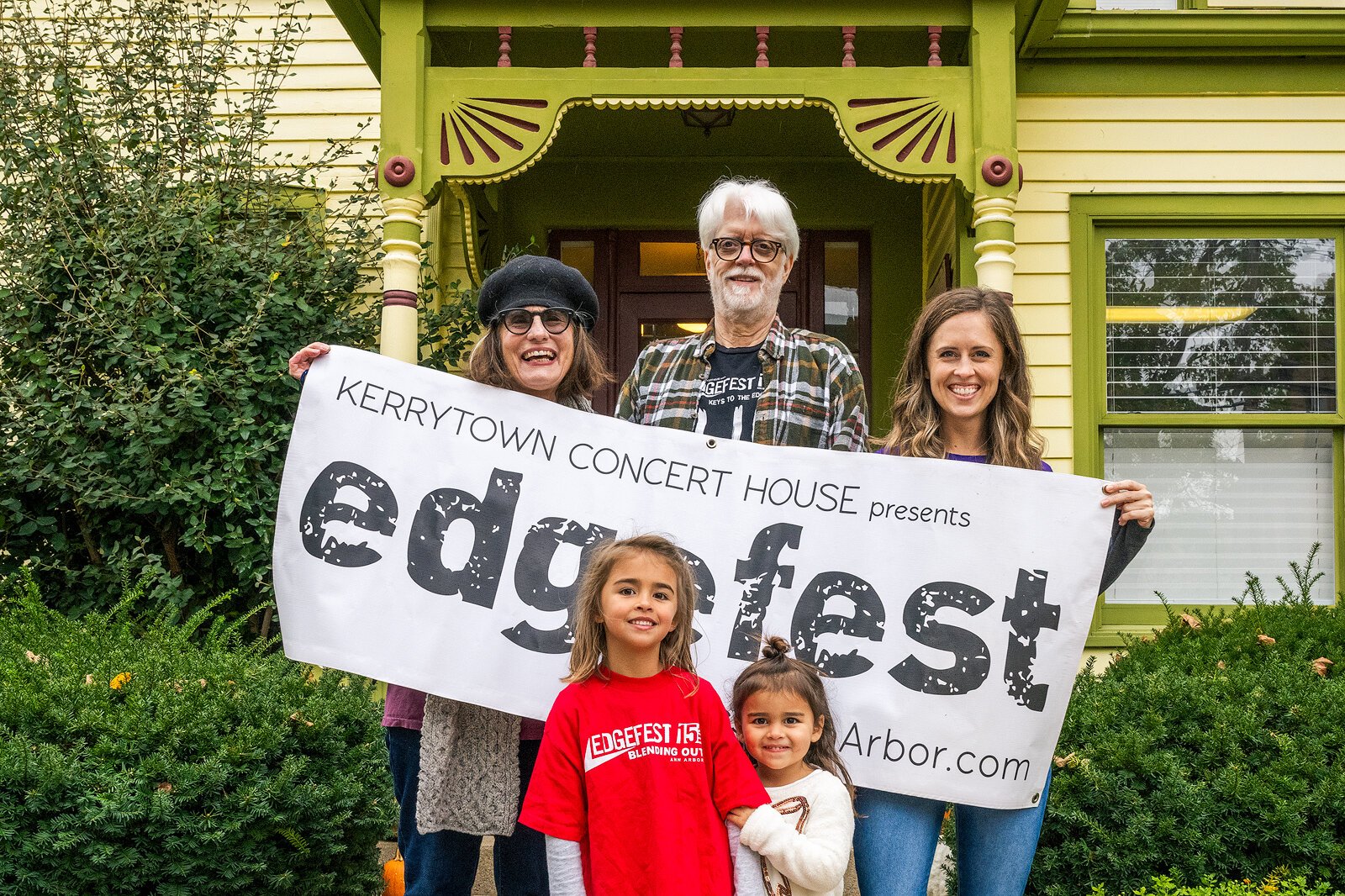 Deanna Relyea, Dave Lynch, and Caroline Fitzgerald with her daughters at Kerrytown Concert House.