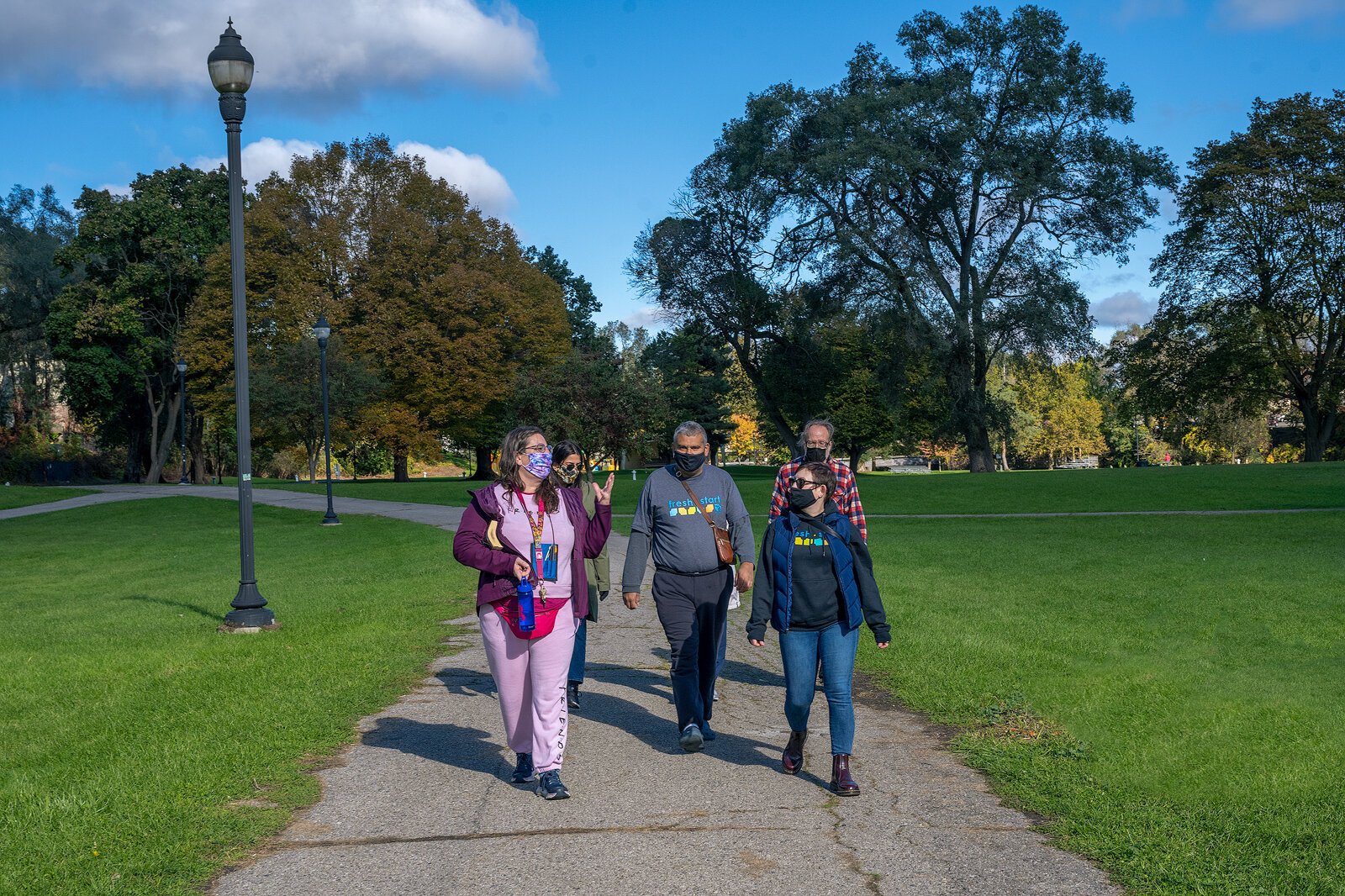 Fresh Start clubhouse wellness walk at Riverside Park.