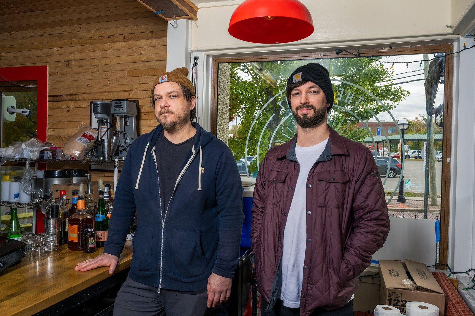 Owner Eric Farrell and chef Jack Goforth at The Bar at 327 Braun Court.