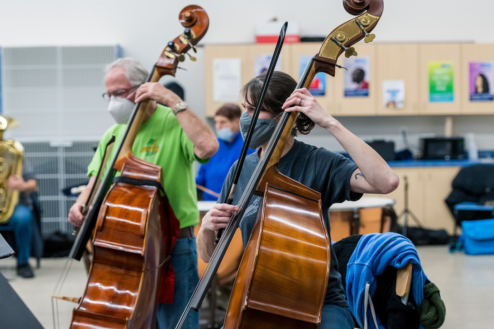 The Ypsilanti Symphony Orchestra rehearses at the Lincoln High School Performing Arts Center.