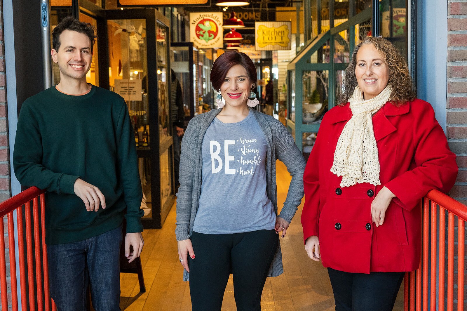 YpsiWrites' Brent Miller, Celeste Kanpurwala, and Amy Wright.