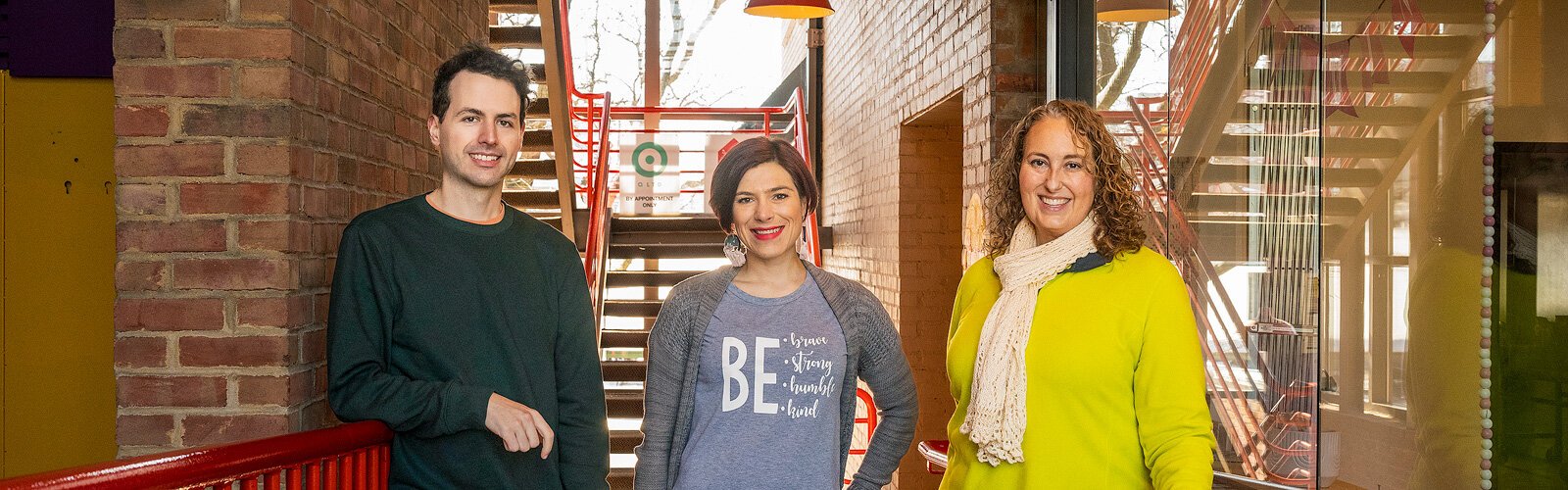 YpsiWrites' Brent Miller, Celeste Kanpurwala, and Amy Wright.