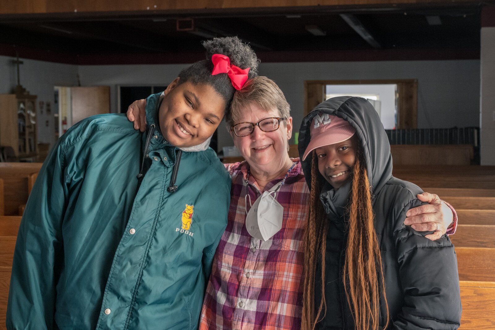 Shaliese Draw, Bunny Arbaugh, and Zamadi Draw at St. Mark Lutheran Church.