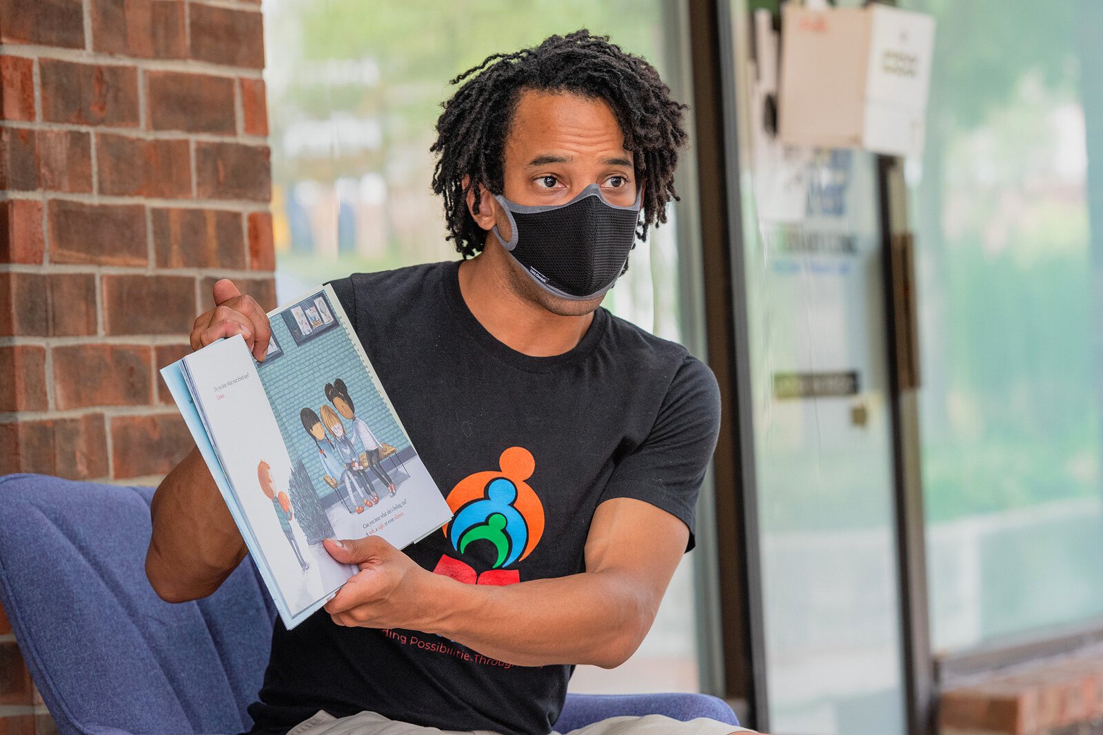 Will Jones III at a Black Men Read event at Booksweet.