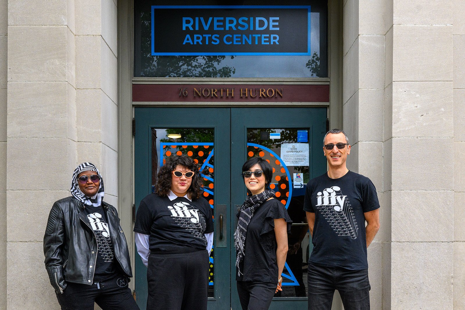 Hafsah Mijinyawa, Natalia Rocafuerte, Toko Shiiki, and Donald Harrison at Riverside Arts Center.