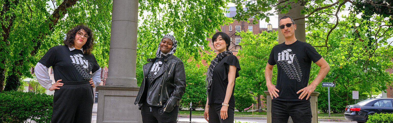 Natalia Rocafuerte, Hafsah Mijinyawa, Toko Shiiki, and Donald Harrison at Riverside Arts Center.