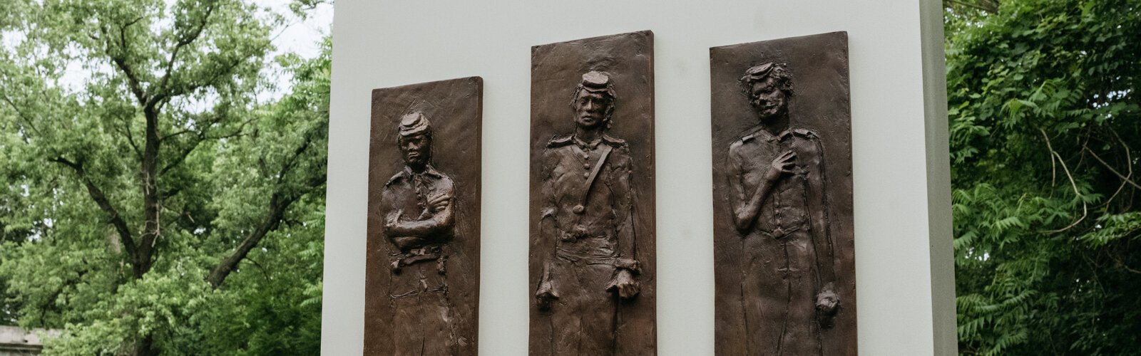 The new monument in Highland Cemetery honoring Black Civil War veterans who are buried in the cemetery.