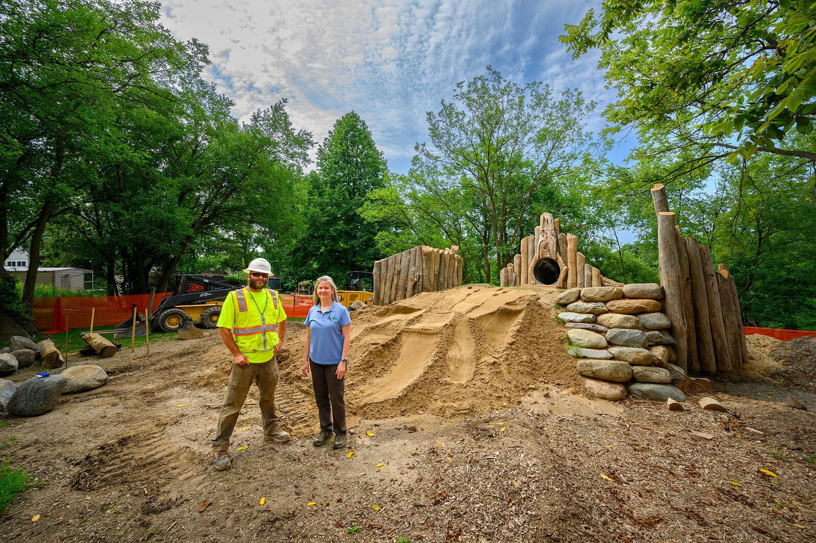 Michigan Recreational Construction's Mark Carscadden and LSNC executive director Susan Westhoff.