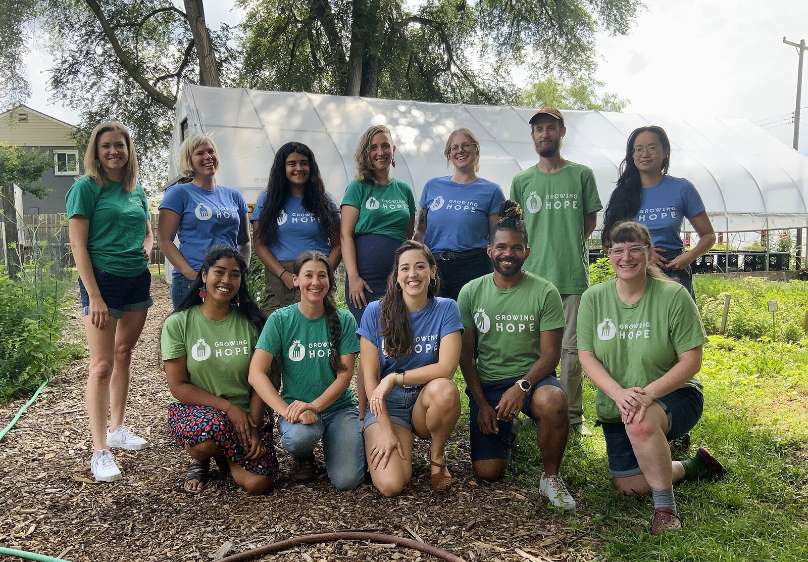 Growing Hope staff, with new Executive Director Julius Buzzard pictured second from right in bottom row.