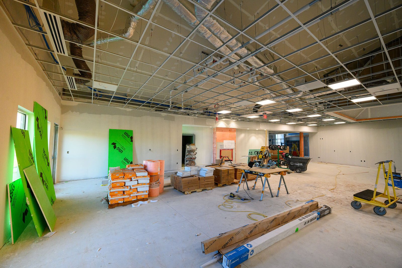 The Ypsilanti District Library's new branch in Superior Township under construction.