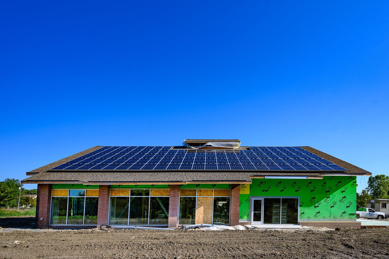 The Ypsilanti District Library's new branch in Superior Township under construction.