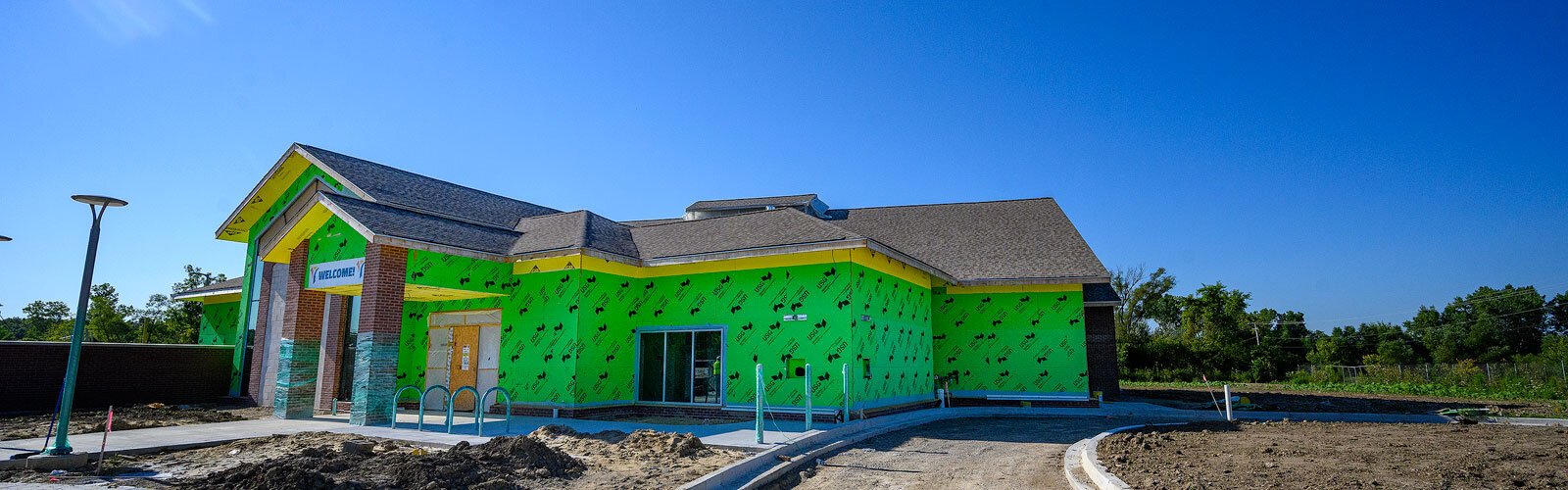 The Ypsilanti District Library's new branch in Superior Township under construction.