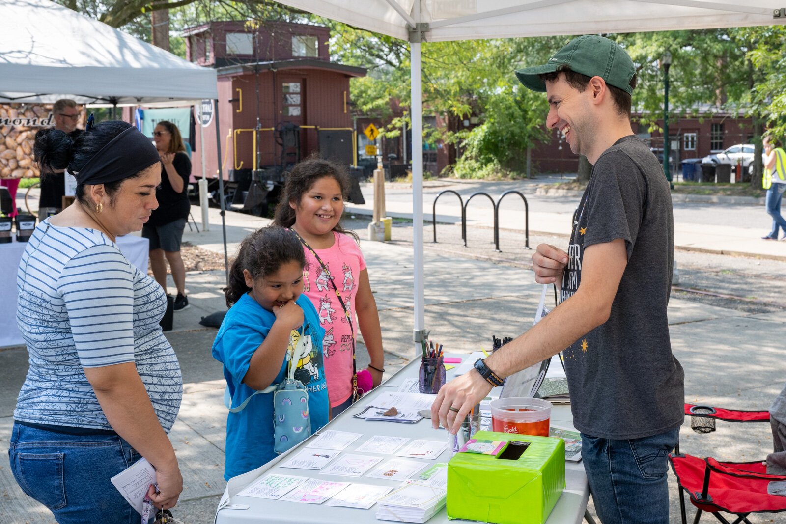 An YpsiWrites Love Letters to Ypsilanti booth at the Ypsilanti Depot Town Farmers Market.