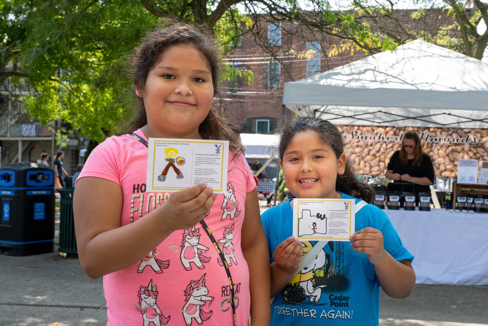 An YpsiWrites Love Letters to Ypsilanti booth at the Ypsilanti Depot Town Farmers Market.