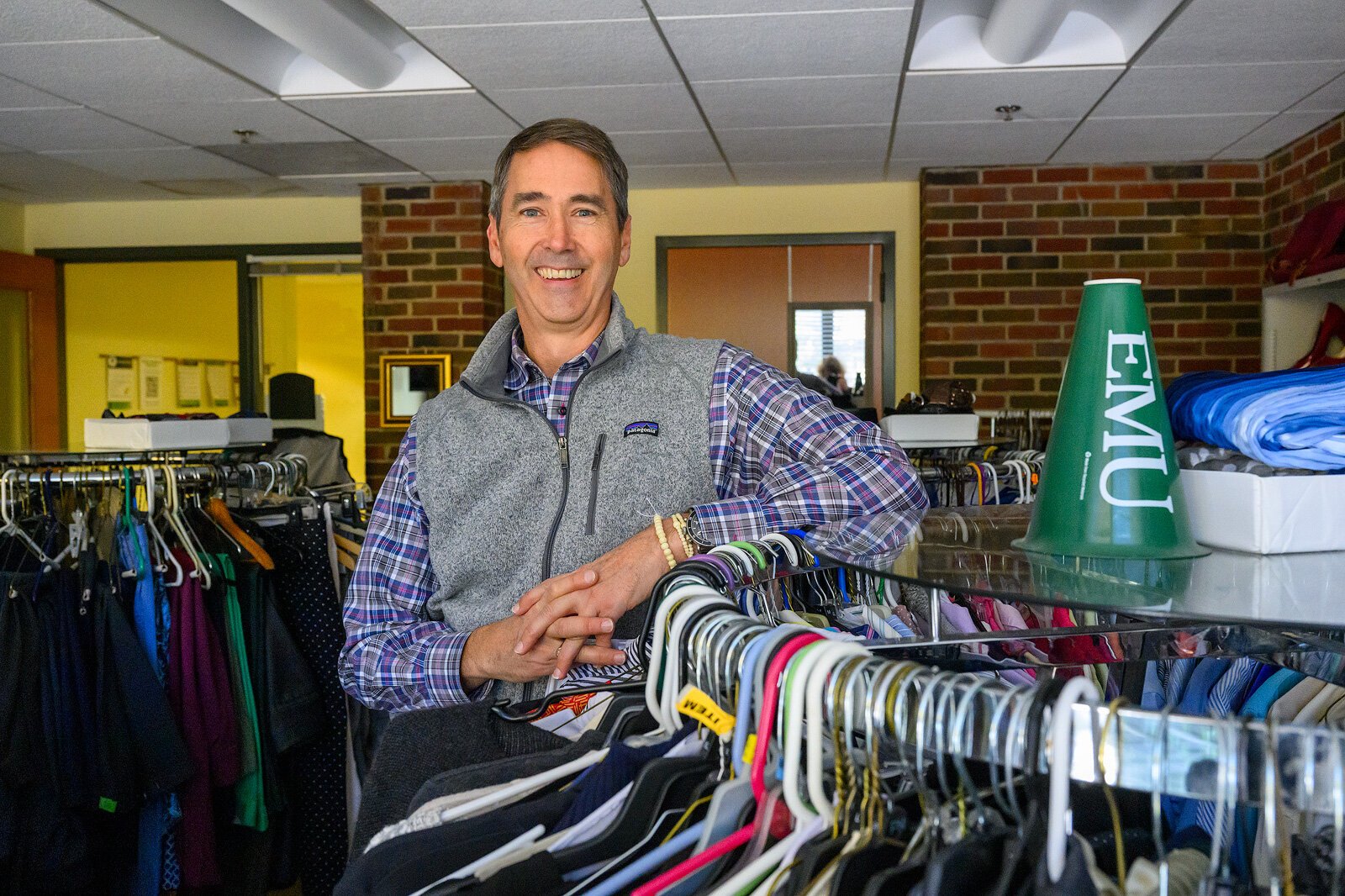 EMU Senior Corporate Relations Manager John Carlson at the Career Closet.