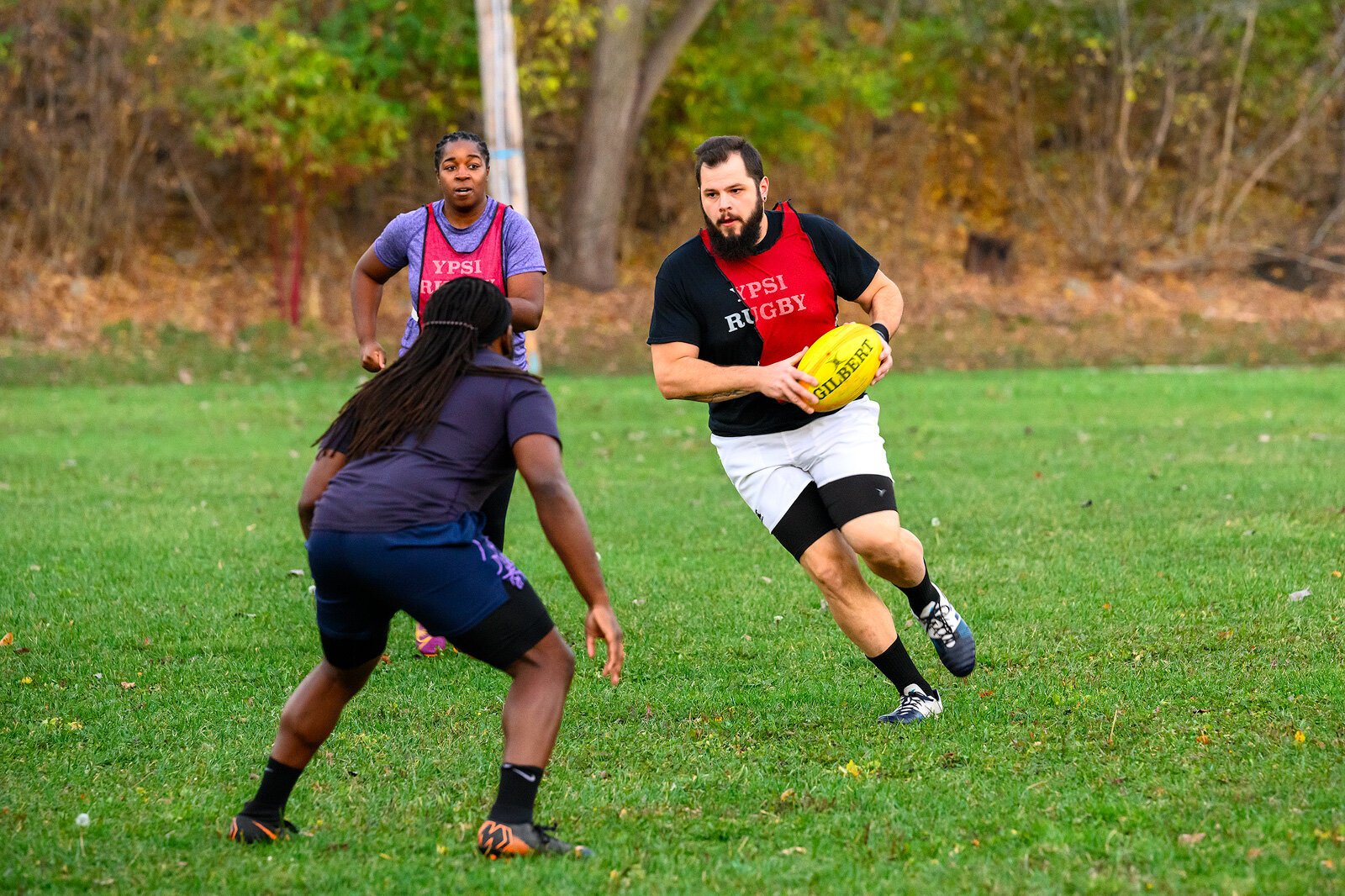 An Ypsilanti Rugby Club Men's and Women's teams practice.