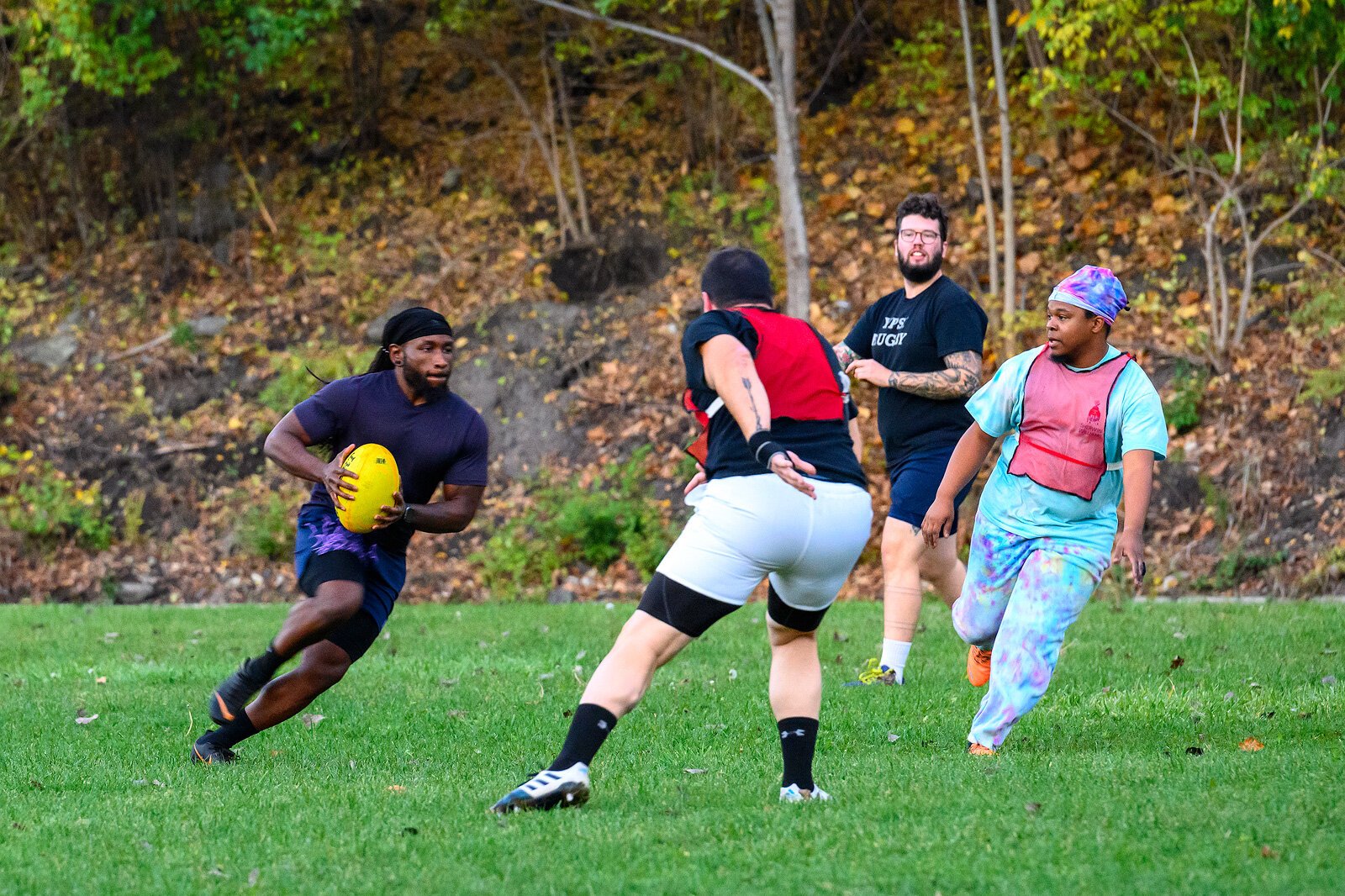 An Ypsilanti Rugby Club Men's and Women's teams practice.