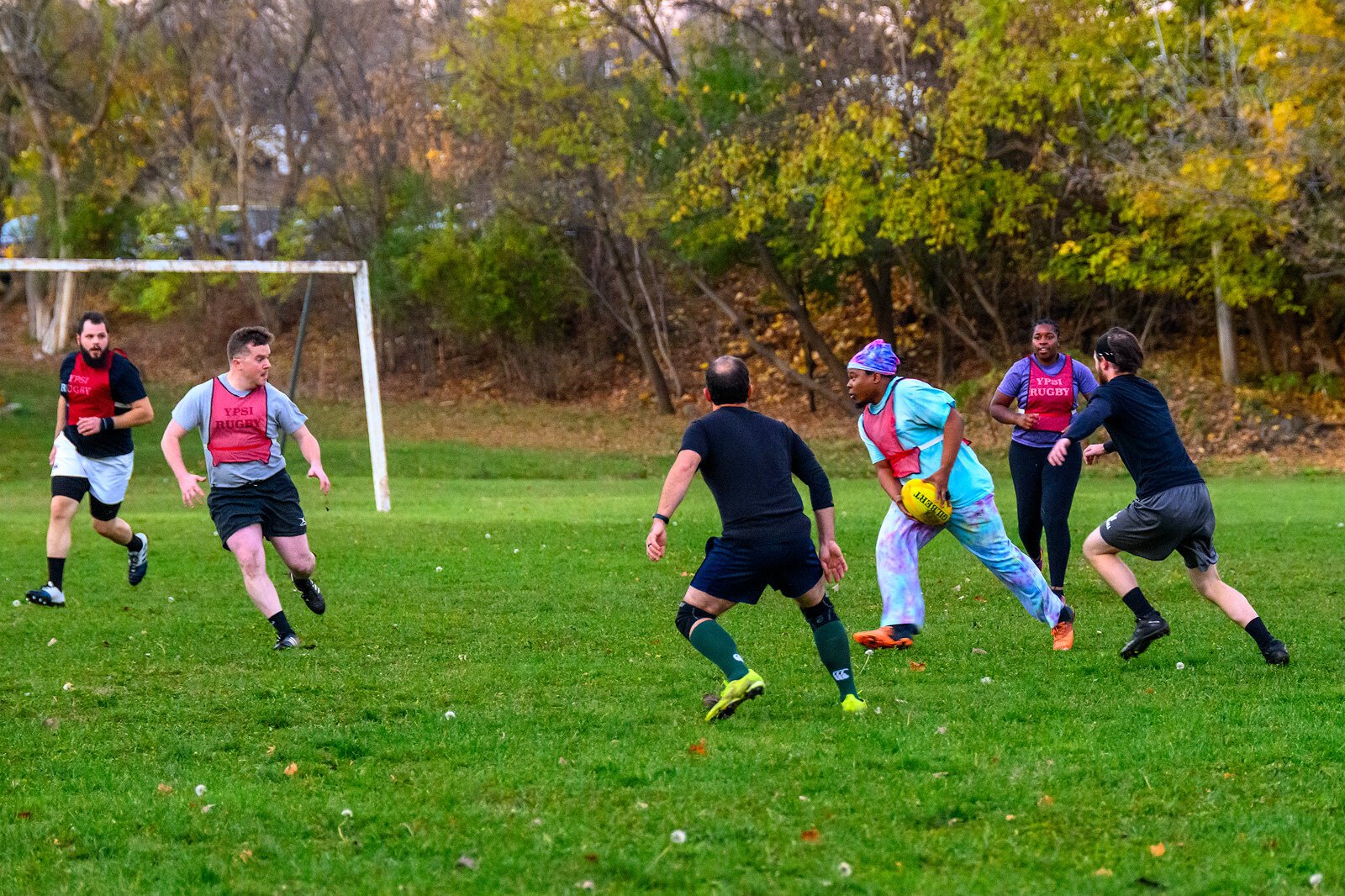 An Ypsilanti Rugby Club Men's and Women's teams practice.