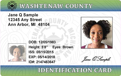 A sample county ID card.