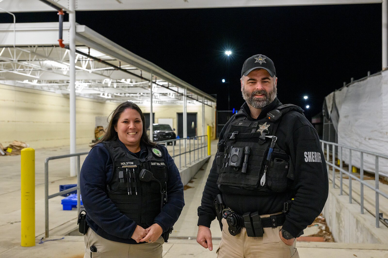 Christine Holston and Deputy James Roy on the night shift along Washtenaw Avenue.