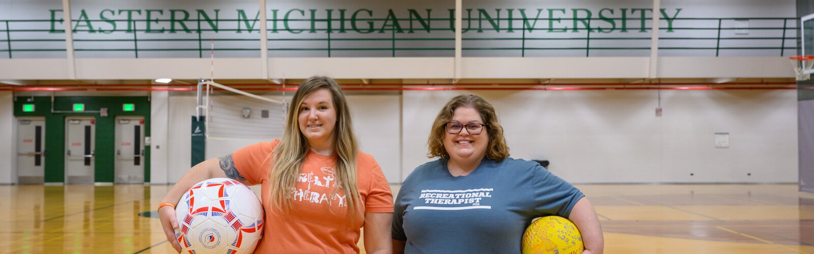 EMU Adaptive Sports Club Student President Kara Oliver and Faculty Advisor Heather Silander.