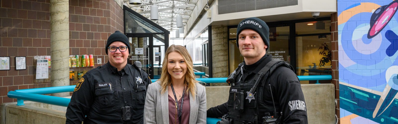 Washtenaw County Sheriff's Deputy Katelyn Garlick, LEADD Program Coordinator Hailey Richards, and Deputy Gabriel Bechtol.