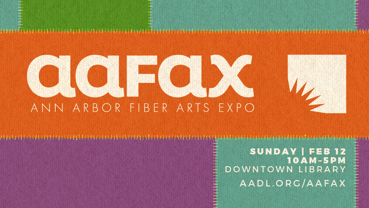 Promotional art for the Ann Arbor Fiber Arts Expo.