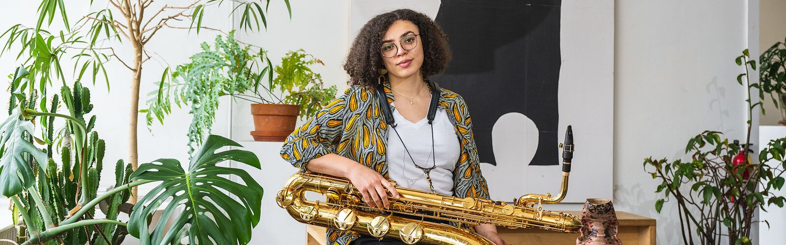 Baritone saxophonist Kaleigh Wilder.