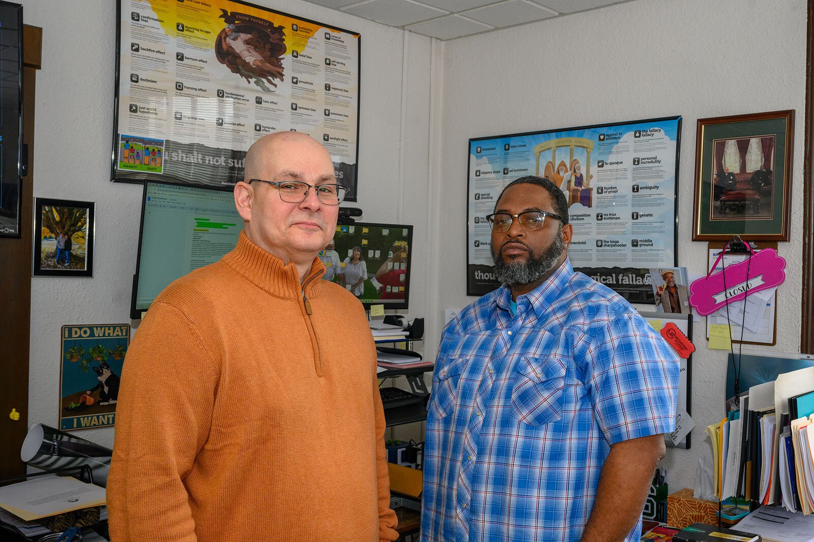 Adam Grant and LaQuan Hill at the A Brighter Way offices.