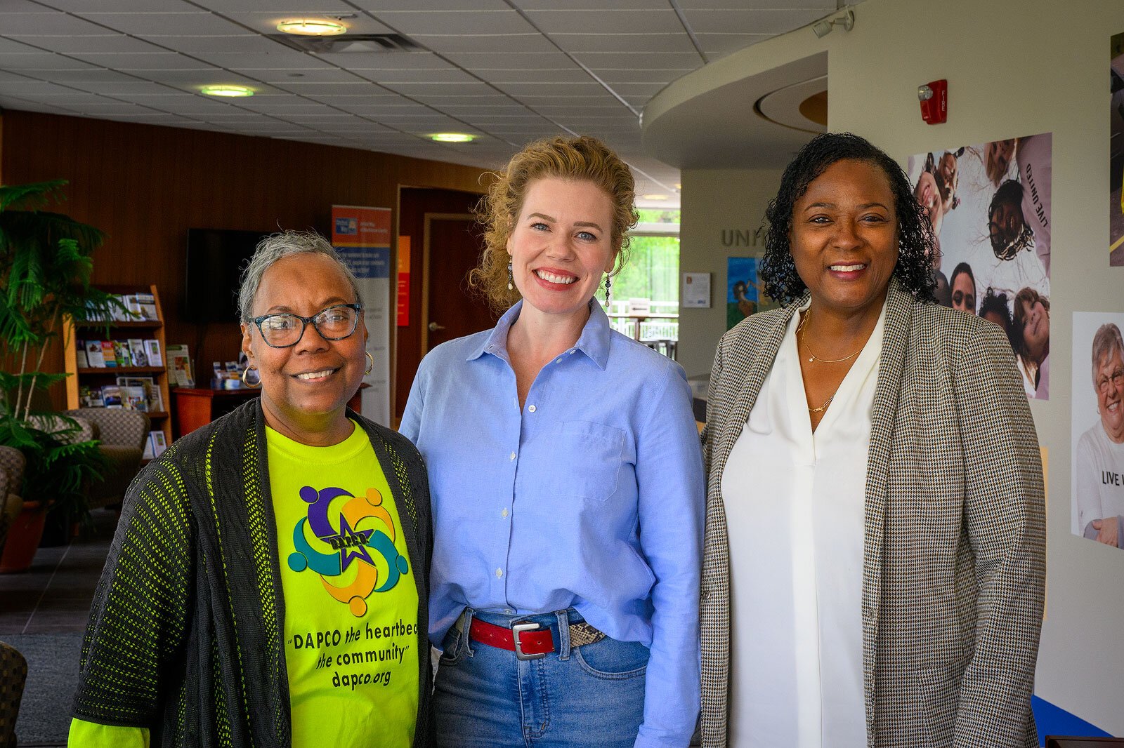 Towana Parker, Bridget Herrmann, and Sheriane Davis at the United Way of Washtenaw County.