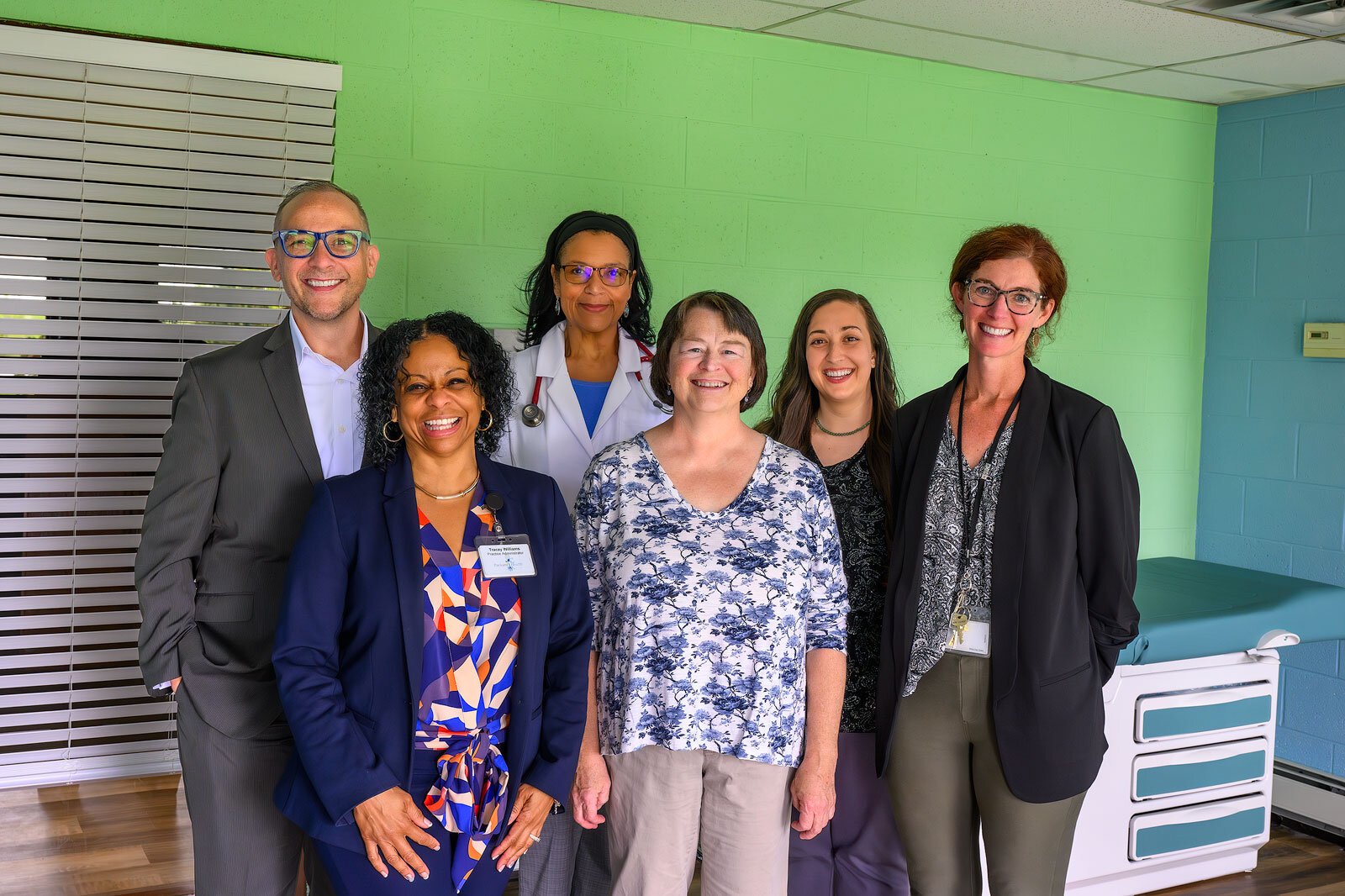 Charlie Yingling, Tracey Williams, Patricia Tillman-Meakins, Michelle Pardee, Emilie Hock, and Becca Fleming at Packard Health West Willow.