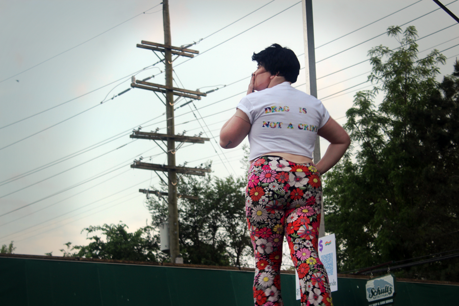 Local drag king Sir Guy performs Elton John’s "I’m Still Standing" on Ypsi Pride’s street stage.