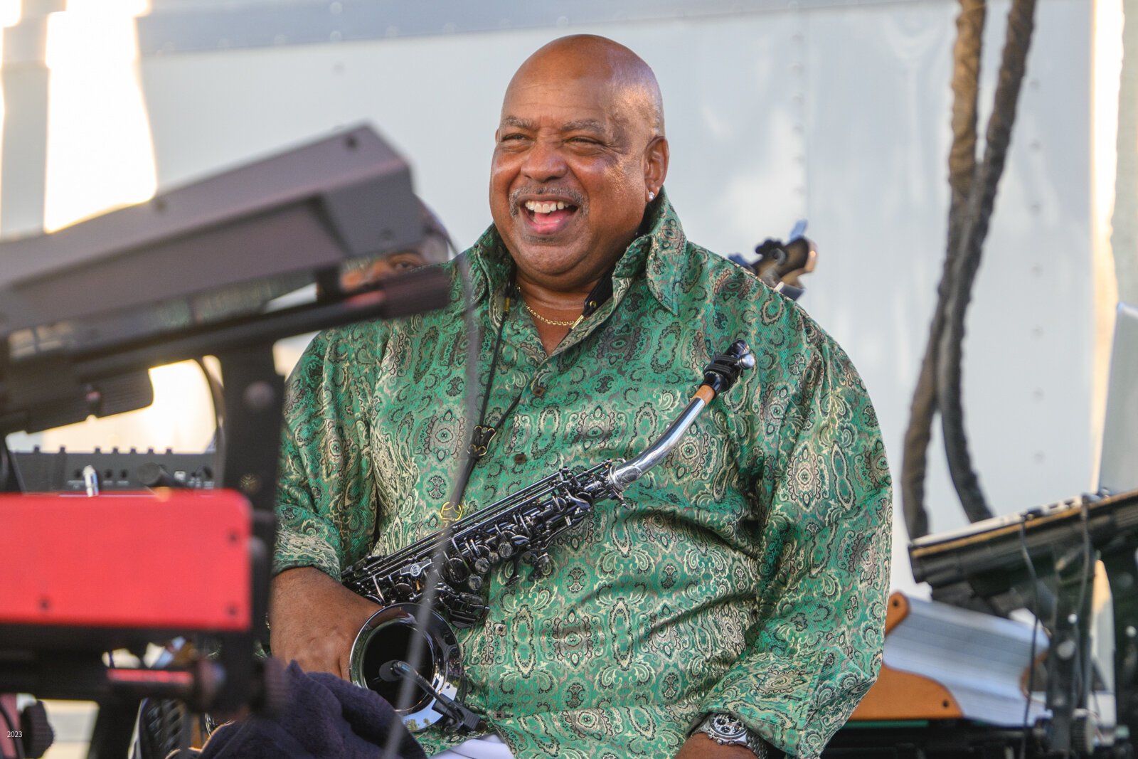 Gerald Albright performing at the John E. Lawrence Summer Jazz series.