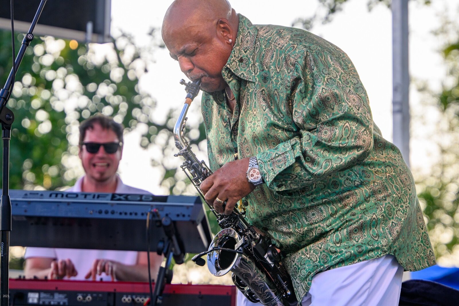 Gerald Albright performing at the John E. Lawrence Summer Jazz series.