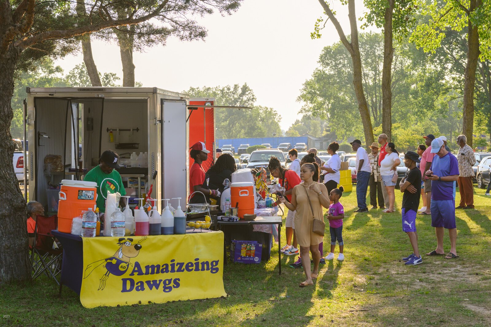 Food trucks at the John E. Lawrence Summer Jazz series.