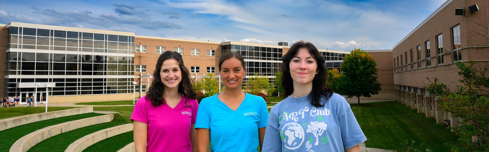 SRSLY Dexter's Chrissie Kremzier, Ursula Anderson, and Mia Hilliard at Dexter High School.